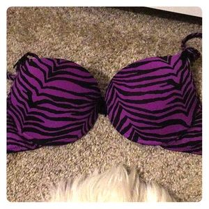 Zebra print push up bra